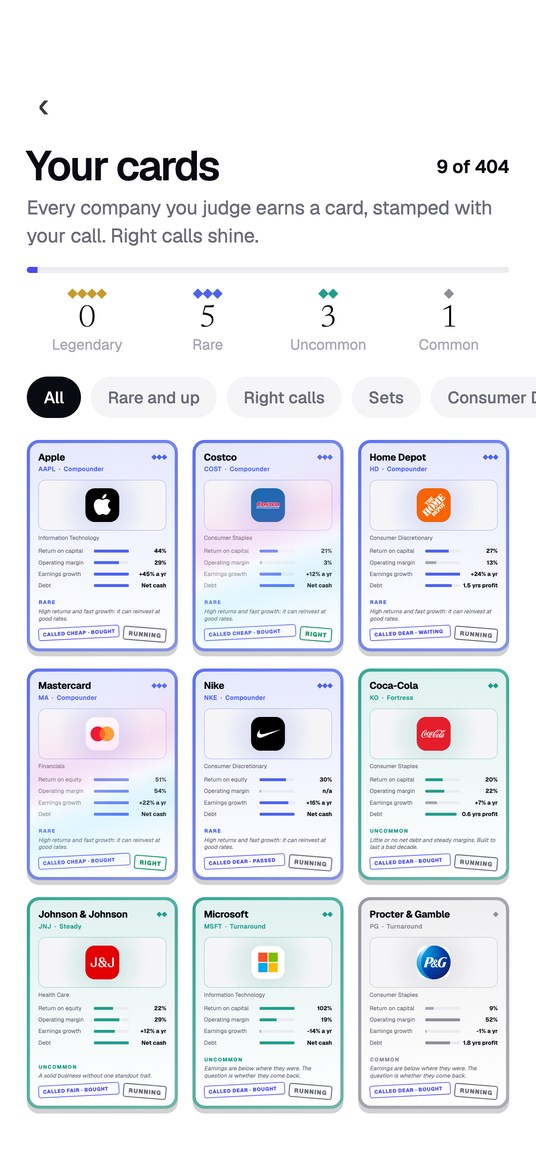 Valuist: Every company becomes a card