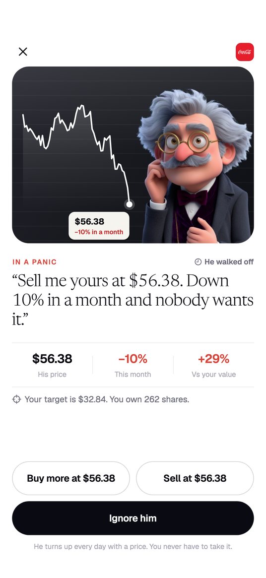 Valuist: Mr. Market makes offers